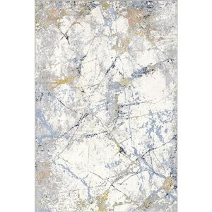 nuLOOM Luca Abstract Splatter Machine Washable Area Rug, 5' 3" x 7' 6", Beige