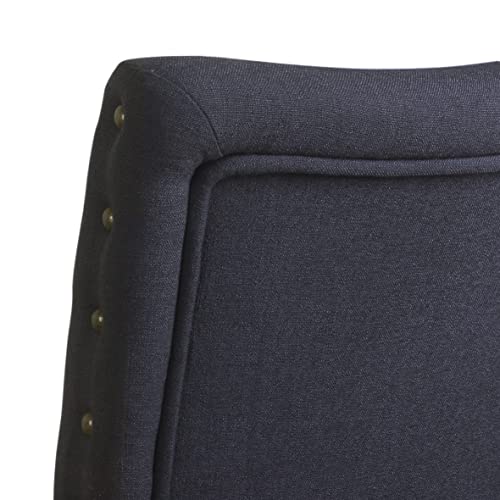 HomePop Classic Parsons Chair with Nailhead Trim - Deep Navy (Set of 2)