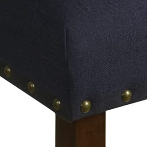 HomePop Classic Parsons Chair with Nailhead Trim - Deep Navy (Set of 2)