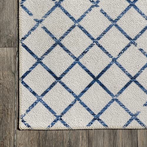 nuLOOM Moroccan Blythe Machine Washable Area Rug, 4' x 6', Blue