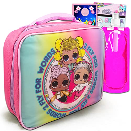 LOL Surprise Lunch Bag for Girls Set - LOL Surprise Lunch Box, Stickers, Water Bottle, More | LOL Dolls Lunch Box for Girls