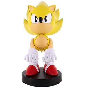 exquisite gaming cable guy: phone/controller holder - sega super sonic, includes a 4 foot charging cable, heavy duty pvc statue and sturdy base to hold your stuff without tipping over