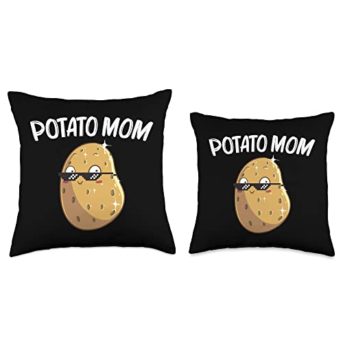 Cool Potato Gifts Potato Lover Accessories & Stuff Funny Art for Mom Mama Kawaii Love Potatoes Throw Pillow, 16x16, Multicolor