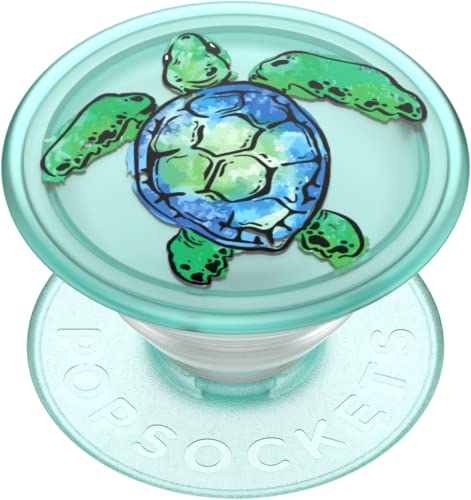 PopSockets Plant-Based Phone Grip with Expanding Kickstand, Eco-Friendly PopSockets for Phone - Translucent Tortuga