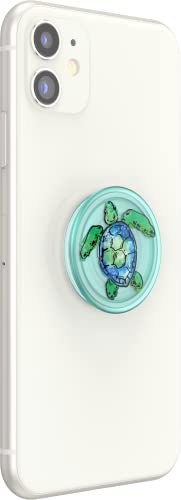 PopSockets Plant-Based Phone Grip with Expanding Kickstand, Eco-Friendly PopSockets for Phone - Translucent Tortuga