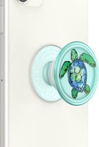 PopSockets Plant-Based Phone Grip with Expanding Kickstand, Eco-Friendly PopSockets for Phone - Translucent Tortuga