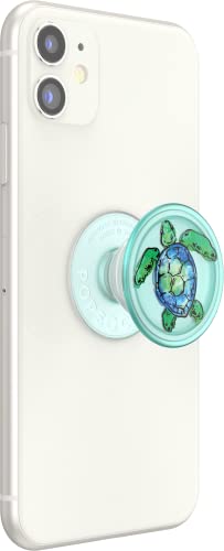 PopSockets Plant-Based Phone Grip with Expanding Kickstand, Eco-Friendly PopSockets for Phone - Translucent Tortuga