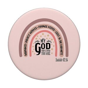 Waymaker Boho Rainbow Motivational Bible Verse Quote PopSockets Standard PopGrip