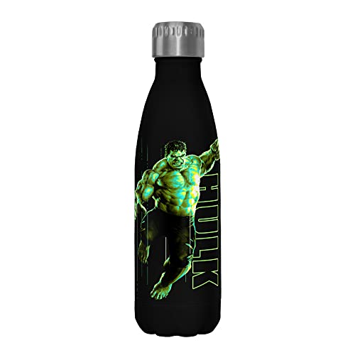 Marvel Hulk Glow 17 oz Stainless Steel Water Bottle, 17 Ounce, Multicolored