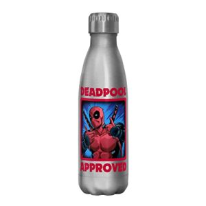 marvel deadpool approved 17 oz stainless steel water bottle, 17 ounce, multicolored