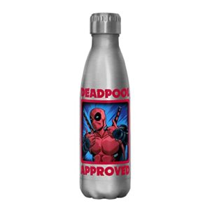 Marvel Deadpool Approved 17 oz Stainless Steel Water Bottle, 17 Ounce, Multicolored