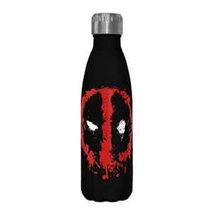 marvel deadpool splattericon 17 oz stainless steel water bottle, 17 ounce, multicolored