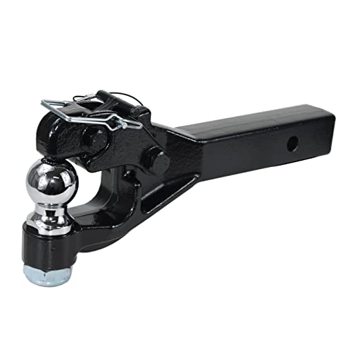 REYSUN 864186 8 Ton Pintle Hook 2 inch Pintle Hitch Receiver with 2 inch Trailer Ball