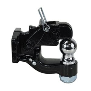 REYSUN 864183 8 Ton Bolt on Pintle Hook Hitch Ball Mount with 2 inch Trailer Ball Combination, fits for Pintle Mount with Fastner Kit