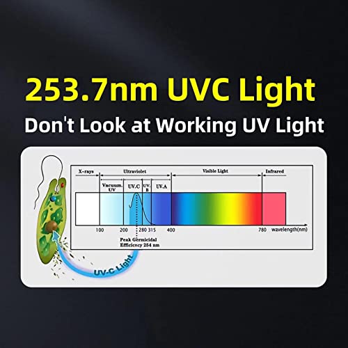 BAIMNOCM UV Disinfection Lamp Hanging Mite Odor Mold Removal Germicidal Lamp with Remote Control Timer UV-C Light Sanitizer with Ozone for Basement Kitchen