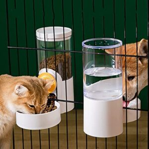 Kenond 40oz Hanging Automatic Pet Food Water Dispenser, Auto Gravity Pet Feeder and Waterer Set, Cage Cat Food Bowl Dog Feeding Station for Puppy and Kitten Rabbit Chinchilla Hedgehog Ferret …