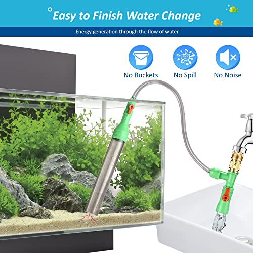 ZZM Fish Tank Cleaning Tools, Aquarium Water Changer Kit, Siphon Fish Tank Vacuum Gravel Cleaner, Universal Water Pump Accessories for Aquarium Quick Water Change (30ft)