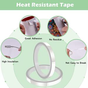 HTVRONT Heat Tape - 10mm X 33m Heat Resistant Tape 2 Rolls Heat Transfer Tape, No Residue Heat Sublimation Tape, Heat Tape for Sublimation, Heat Press, HTV Clear Heat Tape