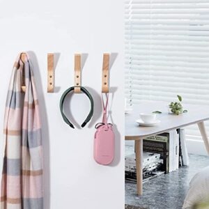 Fujinzhu Wood Hooks Wall Mounted,Decorative Natural Wood Coat Hanger,Coat Hooks, Rubber Wood Hooks (Pack 4) Wall Hangers Hooks for Hanging Coats, Hats Hooks, Bags Hooks, Towels Hooks