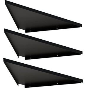 leopo 3 pack corner mounting shelf, heavy duty corner floating shelves, easy to install metal corner shelves, black