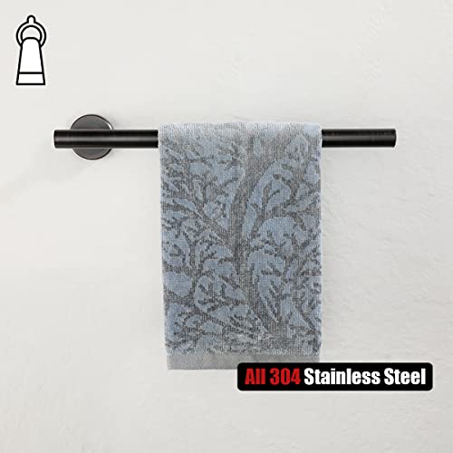 JQK Hand Towel Holder Towel Ring Oil Rubbed Bronze, Thicken 8mm 304 Stainless Steel Bathroom Hand Towel Bar, 12 Inch Wall Mount Towel Rack Hanger, ORB, THH110L12-ORB