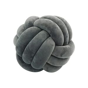 gxyr knot ball pillow round cushion pillows velvet round pillows cushion dark grey knot pillow home decoration plush pillow round throw pillows for couch,7.87"