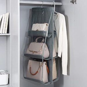 zayow purses hanger hanging handbag organizer bags tote storage holder for closet with 6 large pockets