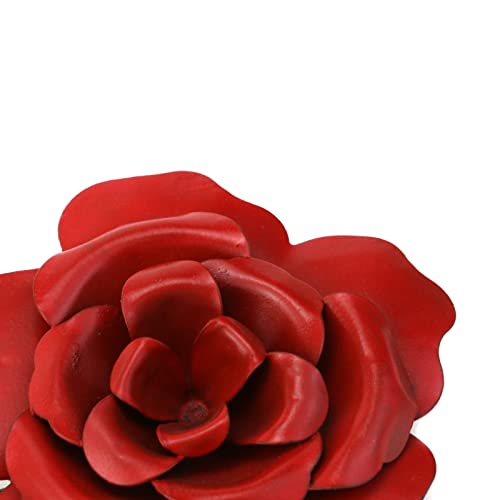 Mewutal 2PCS Decorative Rose Key Hook Wall Mounted Coat Holder Hat Rack for Hallway Bedroom Bathroom Living Room Cloakroom (Red+Yellow)