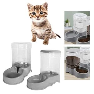 2X Automatic Dog Feeder Dispenser Set Gravity Feeding Food Waterer for Small Medium Pet