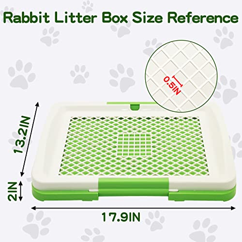 Fhiny Rabbit Litter Pan with 6 PCS Disposable Pee Pads, Guinea Pig Litter Box Plastic Small Animal Corner Potty Trainer for Bunny Guinea Pig Ferret Chinchilla Puppy