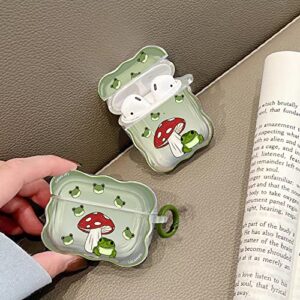 LALAPOPO Compatible with Airpods Case Frog, Cute Case with Keychain for Women Girls Clear Thin Soft Silicone Kawaii Cartoon Protective Cover for AirPods 2&1 Charging Case