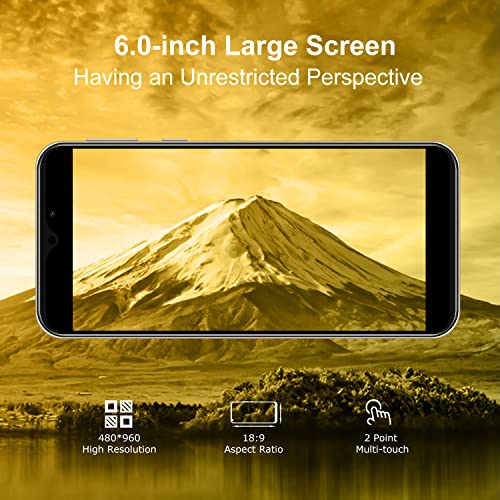 Xgody Unlocked Cell Phone X60, 6.0 Inch Android 9.0 OS Smartphone, 2022 New 4G Dual SIM Standby Cheap Cell Phones, 3000mAh Massive Battery Dual 5MP Camera Android Phone with Face Recognition (Gold)