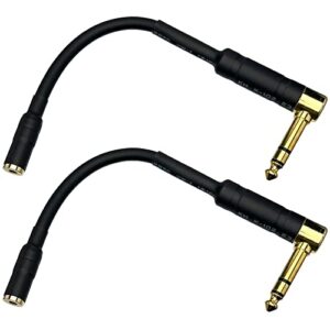 CNCESS CESS-238 Right Angle 1/4 Inch TRS to 3.5mm Right Angle Adapter,6.35mm Male to 3.5mm Female Stereo Headphone Audio Adapter