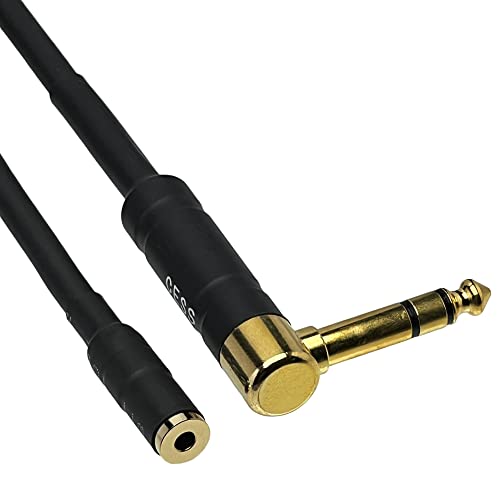 CNCESS CESS-238 Right Angle 1/4 Inch TRS to 3.5mm Right Angle Adapter,6.35mm Male to 3.5mm Female Stereo Headphone Audio Adapter