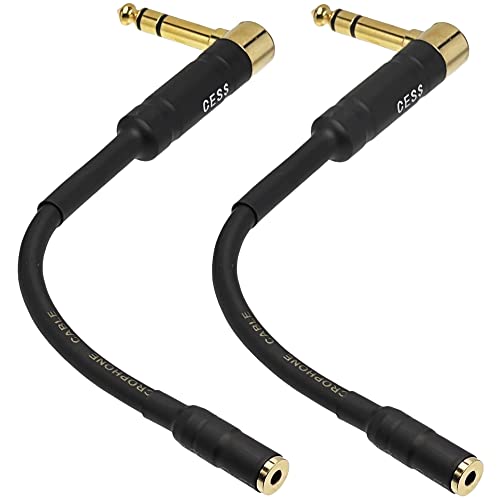 CNCESS CESS-238 Right Angle 1/4 Inch TRS to 3.5mm Right Angle Adapter,6.35mm Male to 3.5mm Female Stereo Headphone Audio Adapter