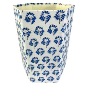 waste basket | decorative small waste basket | cute bedroom trash can | blue trash can (small flowers)