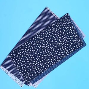 ABOOFAN Embroidery Fabric Floral Cotton Fabric Bundle Cotton Square Quilting Fabric Sewing Patchwork Cloths DIY Scrapbooking Crafts Supplies for Bag Wallet Purse (Navy) Quilted Fabric