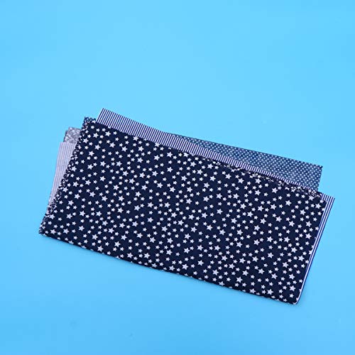 ABOOFAN Embroidery Fabric Floral Cotton Fabric Bundle Cotton Square Quilting Fabric Sewing Patchwork Cloths DIY Scrapbooking Crafts Supplies for Bag Wallet Purse (Navy) Quilted Fabric