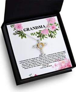 grandma thank you, grandma gifts 925 sterling silver, message card jewelry, grandma gifts from grandchildren jewelry, mama gifts, mama gifts from daughter
