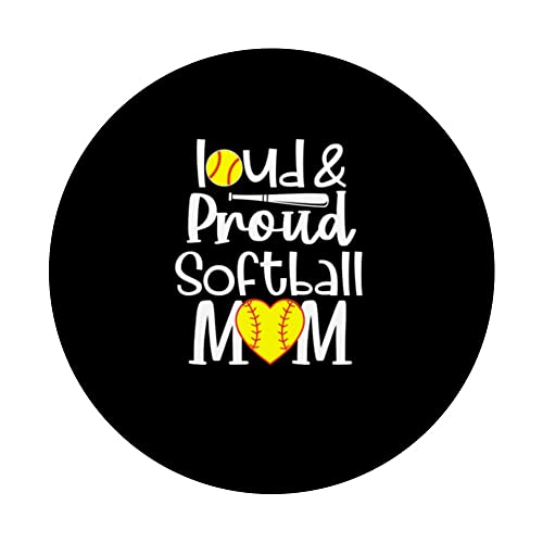 Funny Quote Loud Proud Bleached Softball Mom PopSockets Swappable PopGrip