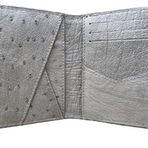 Doubleside Grey Body Ostrich leather skin Credit Cardholder, leather credit cardcase, leather creditcard cover