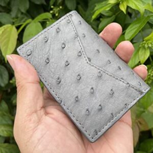 Doubleside Grey Body Ostrich leather skin Credit Cardholder, leather credit cardcase, leather creditcard cover