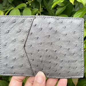 Doubleside Grey Body Ostrich leather skin Credit Cardholder, leather credit cardcase, leather creditcard cover