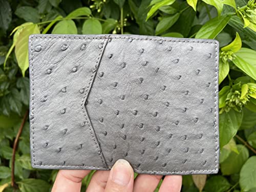 Doubleside Grey Body Ostrich leather skin Credit Cardholder, leather credit cardcase, leather creditcard cover