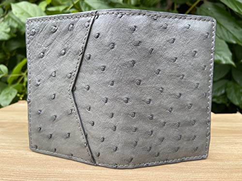 Doubleside Grey Body Ostrich leather skin Credit Cardholder, leather credit cardcase, leather creditcard cover