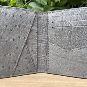 Doubleside Grey Body Ostrich leather skin Credit Cardholder, leather credit cardcase, leather creditcard cover