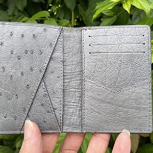 Doubleside Grey Body Ostrich leather skin Credit Cardholder, leather credit cardcase, leather creditcard cover