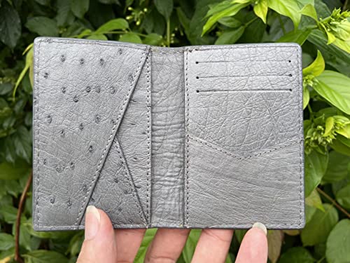 Doubleside Grey Body Ostrich leather skin Credit Cardholder, leather credit cardcase, leather creditcard cover