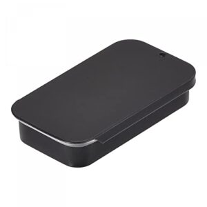 uxcell metal tin box, 8pcs 2.36" x 1.18" x 0.43" rectangular empty tinplate storage containers with sliding lids, black