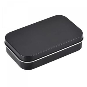 uxcell metal tin box, 2pcs 3.74" x 2.36" x 0.87" rectangular empty tinplate storage containers with lids, black